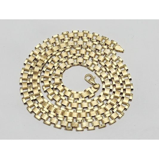 10K Yellow Gold Rolex Link Chain Necklace