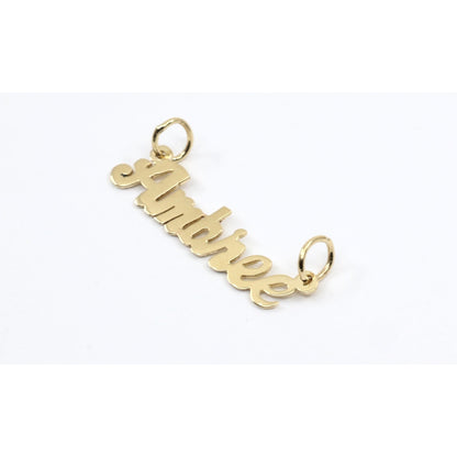 14K Yellow Gold Name Initial "Ambree" Charm Pendant