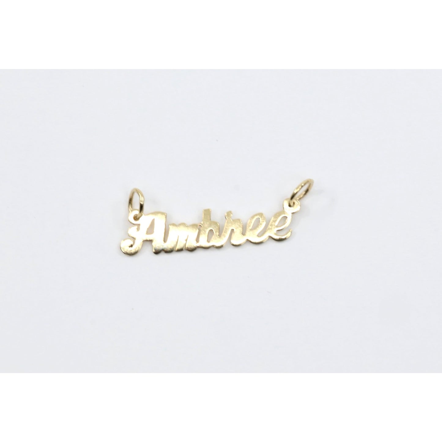 14K Yellow Gold Name Initial "Ambree" Charm Pendant
