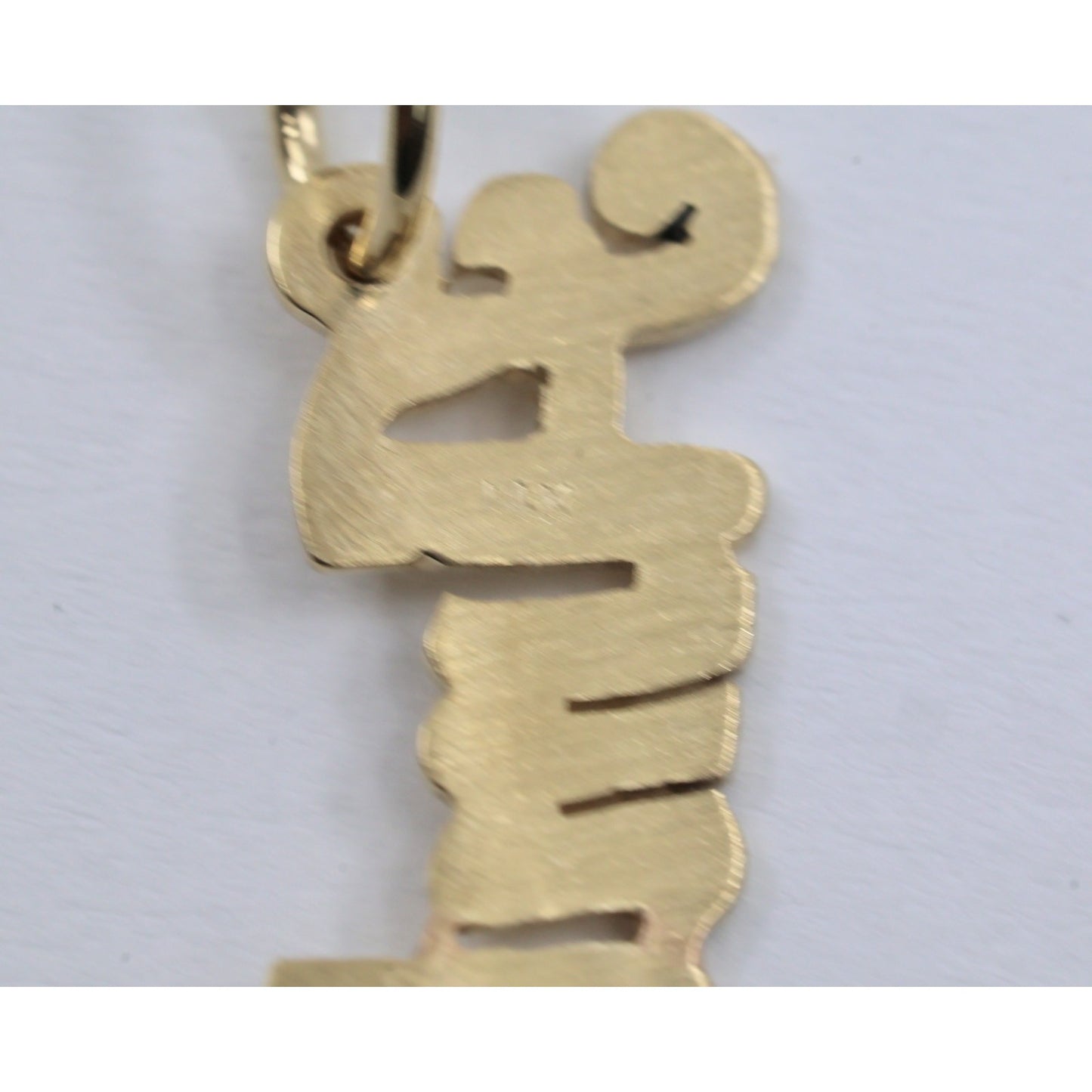 14K Yellow Gold Name Initial "Ambree" Charm Pendant