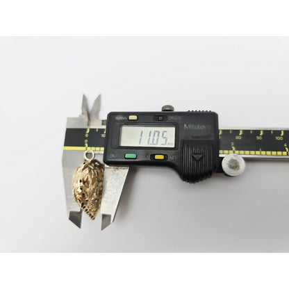 14K Yellow Gold Diamond Cut Puffy Heart Charm Pendant