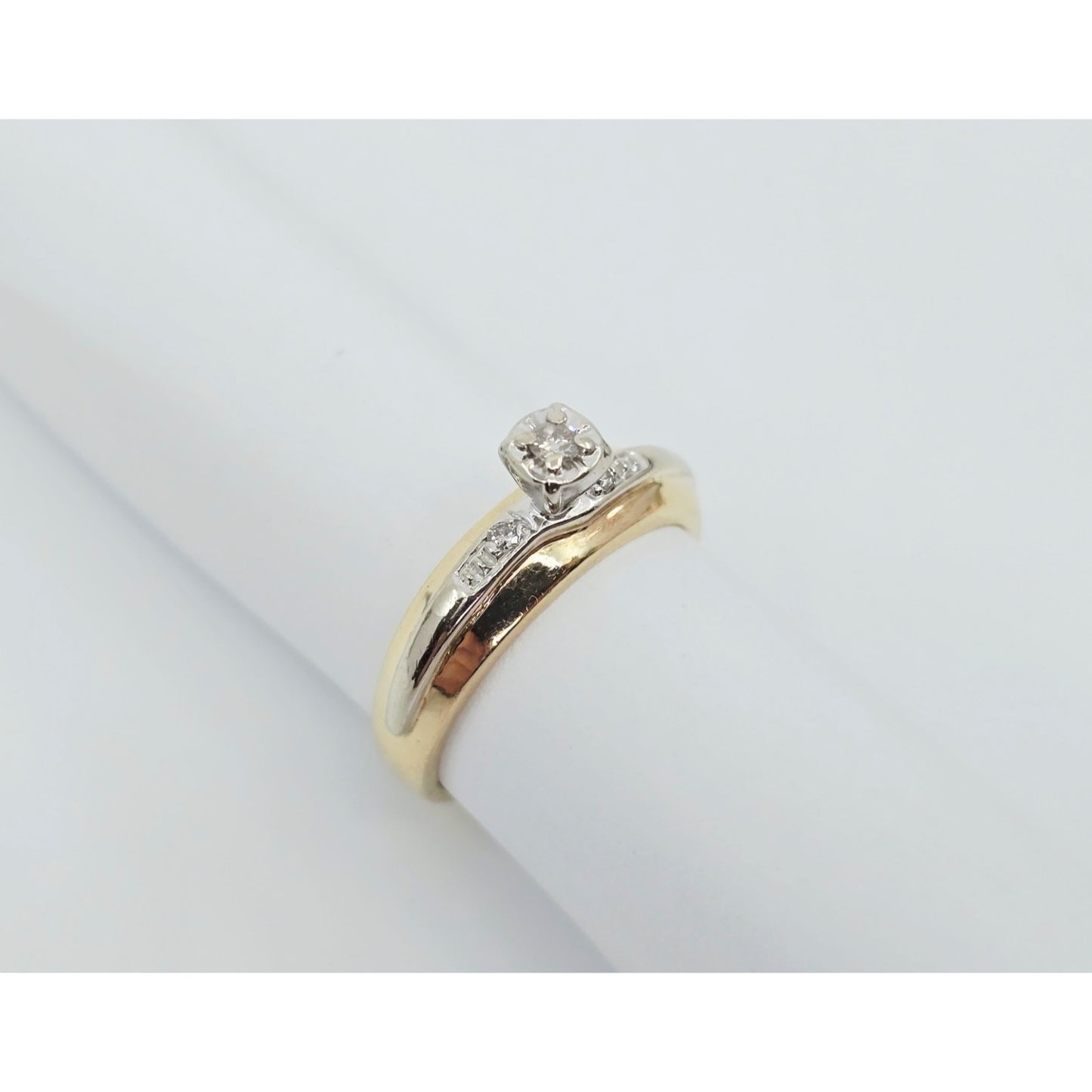 14K Two Tone Gold Ladies Diamond Engagement Ring