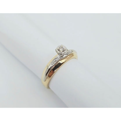 14K Two Tone Gold Ladies Diamond Engagement Ring