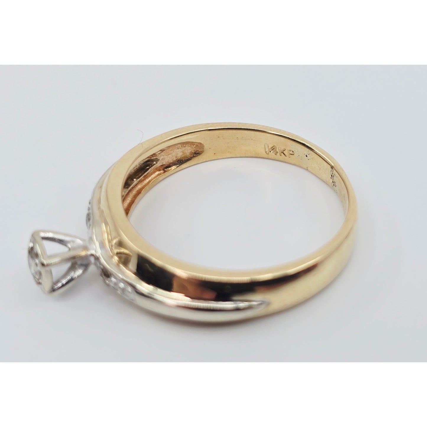 14K Two Tone Gold Ladies Diamond Engagement Ring