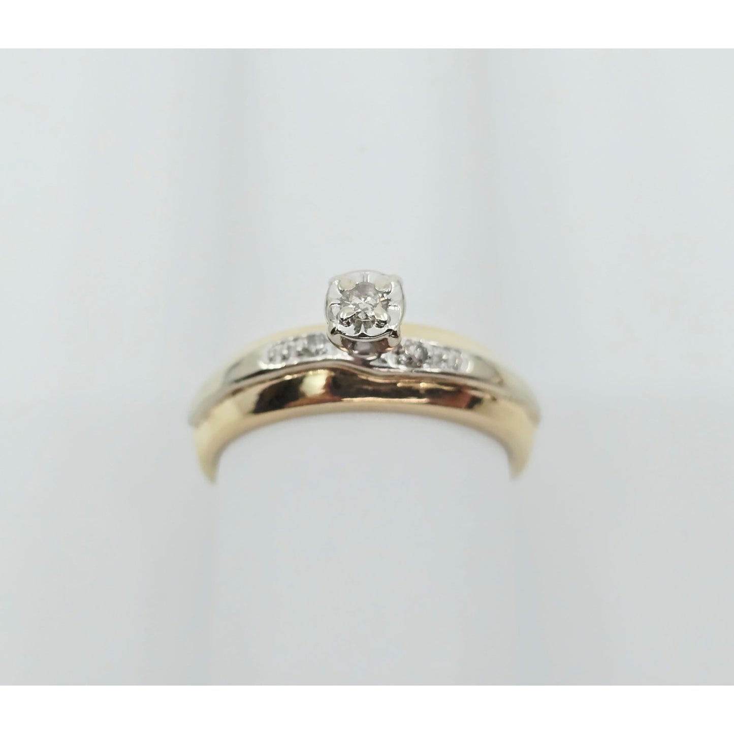 14K Two Tone Gold Ladies Diamond Engagement Ring
