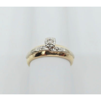 14K Two Tone Gold Ladies Diamond Engagement Ring
