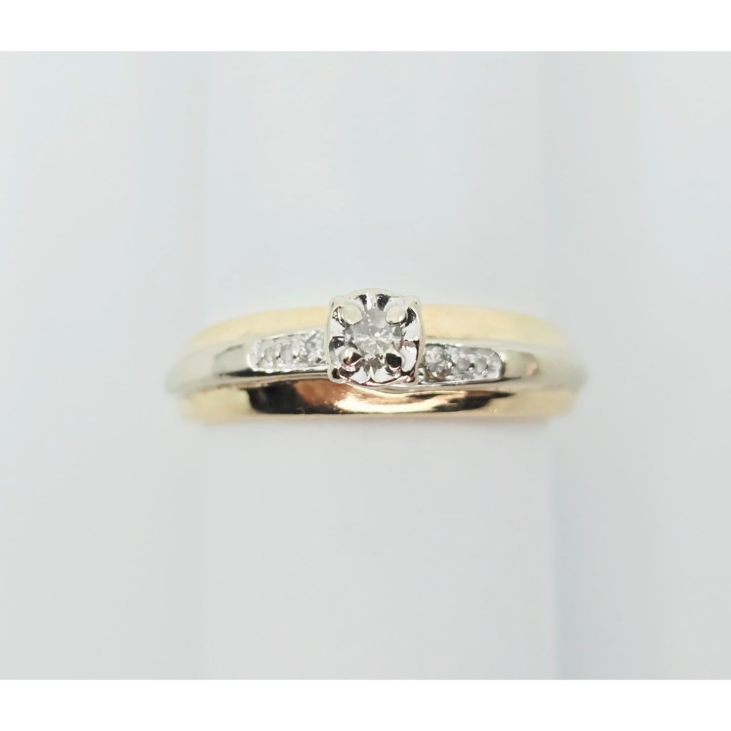 14K Two Tone Gold Ladies Diamond Engagement Ring