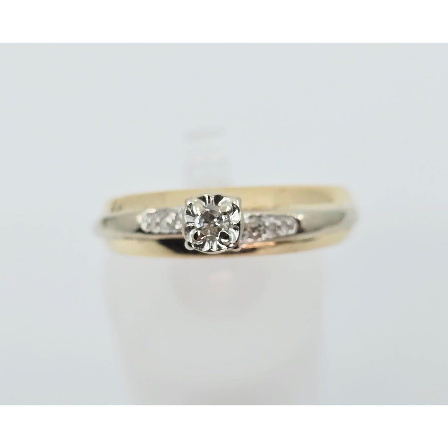 14K Two Tone Gold Ladies Diamond Engagement Ring