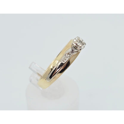 14K Two Tone Gold Ladies Diamond Engagement Ring