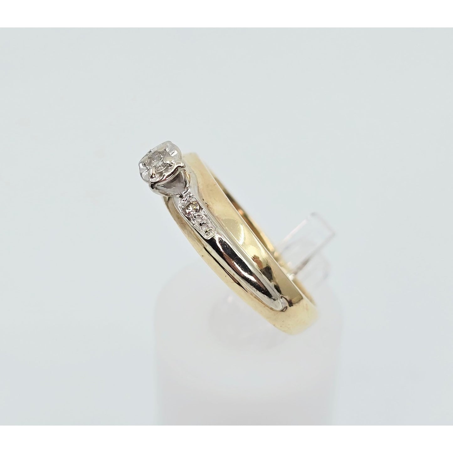 14K Two Tone Gold Ladies Diamond Engagement Ring