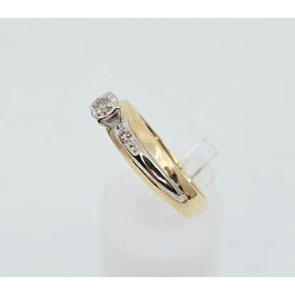 14K Two Tone Gold Ladies Diamond Engagement Ring