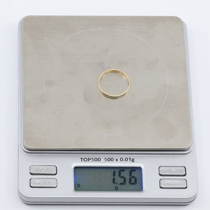 Thin 14K Yellow Gold Polished Wedding Band Ring