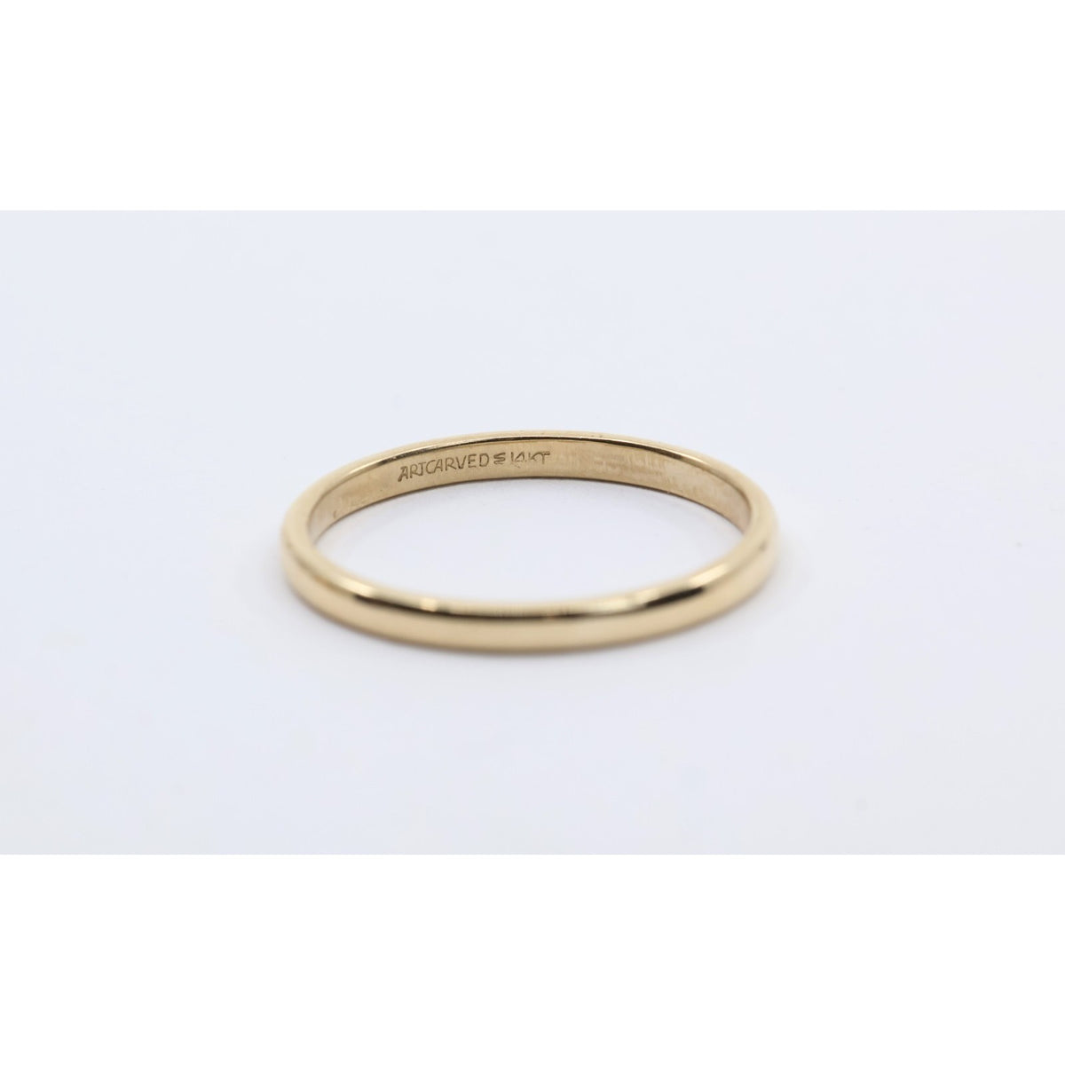 Thin 14K Yellow Gold Polished Wedding Band Ring