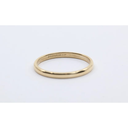 Thin 14K Yellow Gold Polished Wedding Band Ring