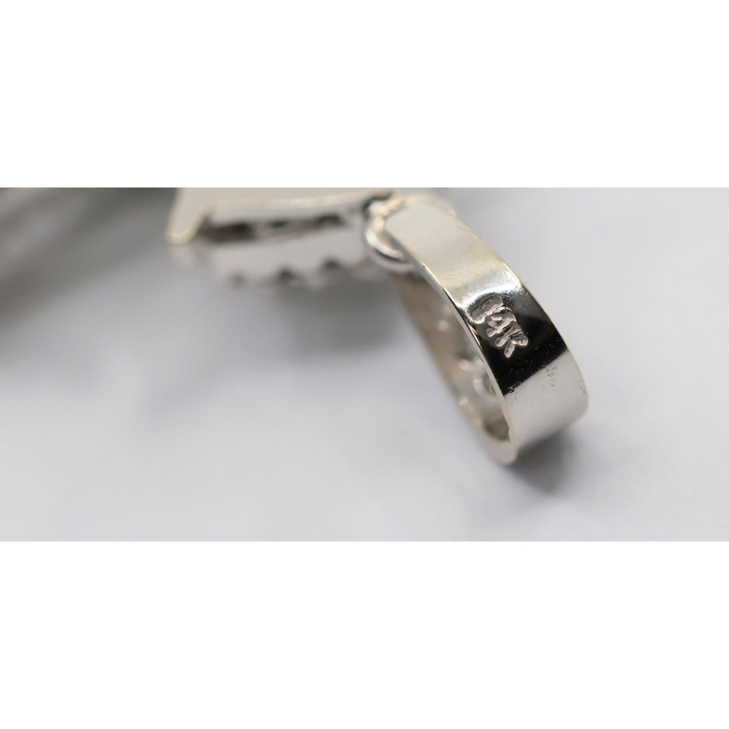 14K White Gold 1ct Diamond Cross Pendant Charm
