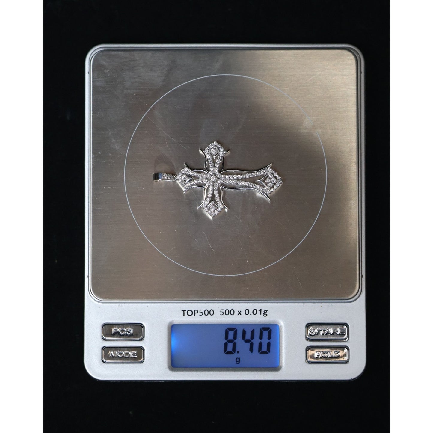14K White Gold 1ct Diamond Cross Pendant Charm
