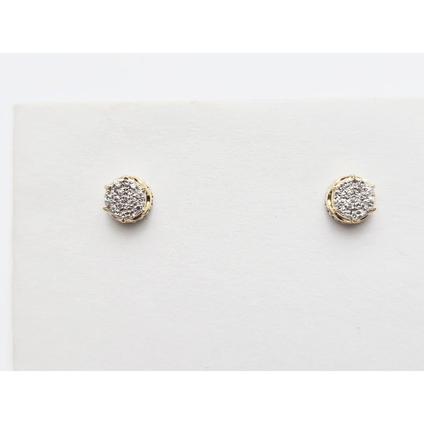 10K Yellow Gold Round Shaped Diamond Stud Earrings