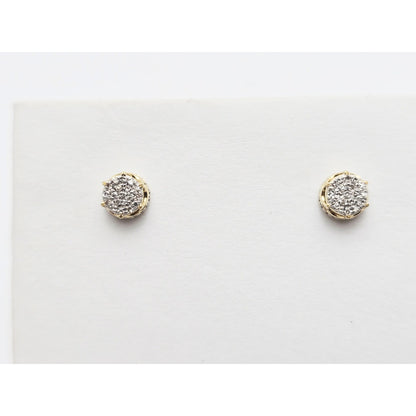 10K Yellow Gold Round Shaped Diamond Stud Earrings