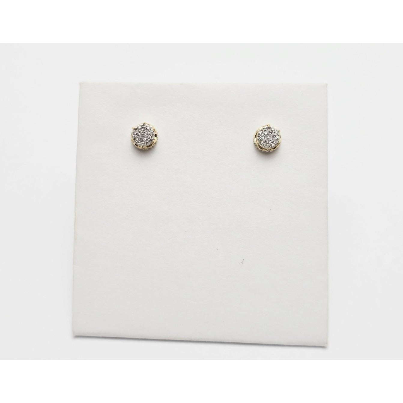 10K Yellow Gold Round Shaped Diamond Stud Earrings