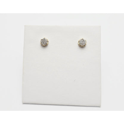 10K Yellow Gold Round Shaped Diamond Stud Earrings