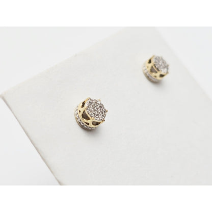 10K Yellow Gold Round Shaped Diamond Stud Earrings