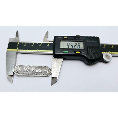 Vintage 950 Platinum Old Cut Diamond Drop Down Bar Charm Pendant