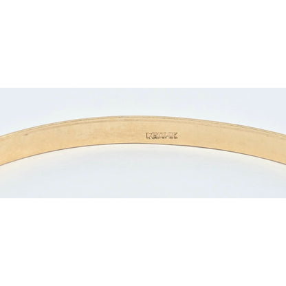 14K Yellow Gold Diamond Cut Bangle Bracelet