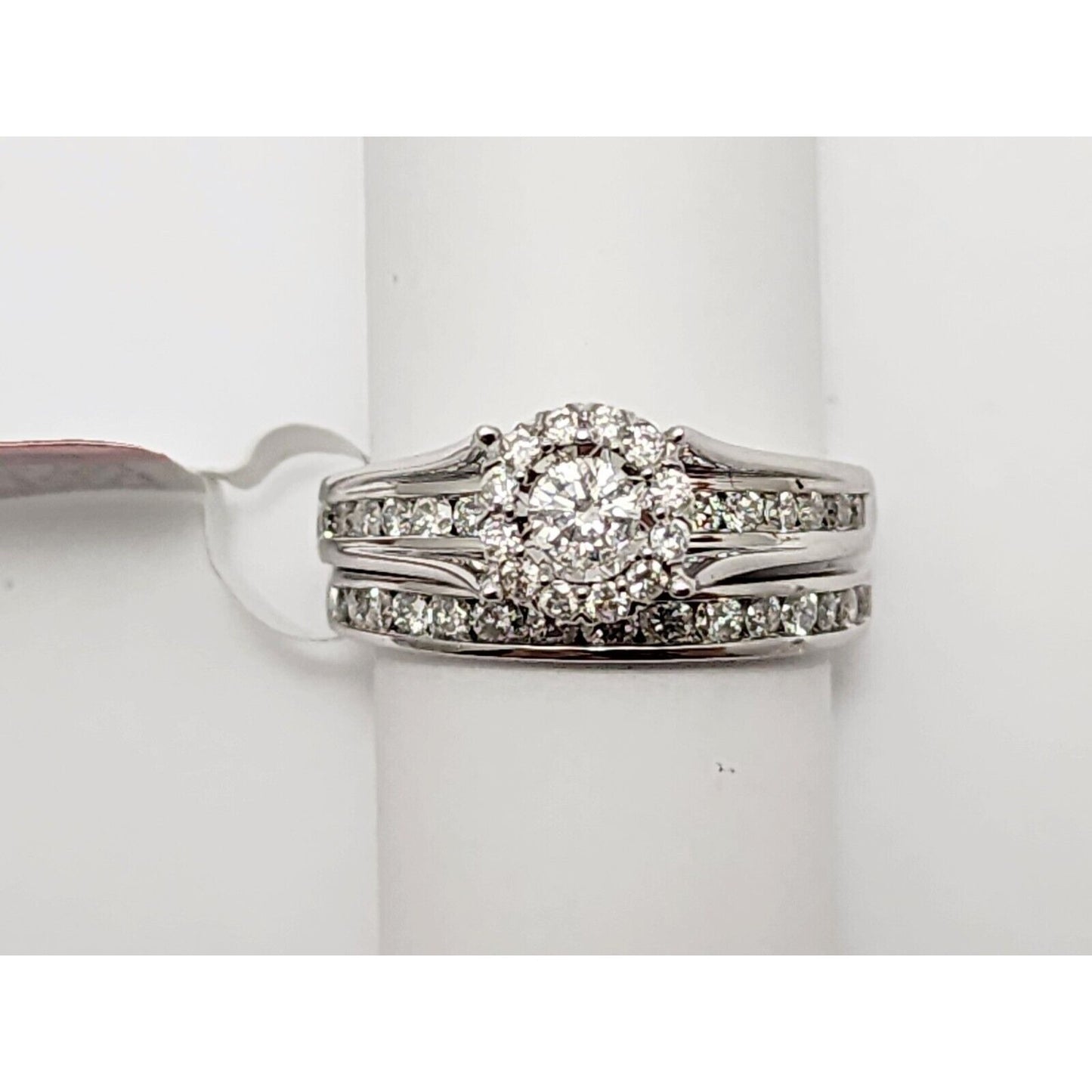 14K White Gold Diamond Engagement & Band Ring Set