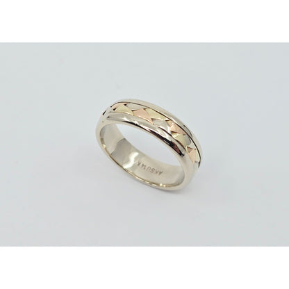 14K Tri Tone Gold Braided Wedding Band Ring