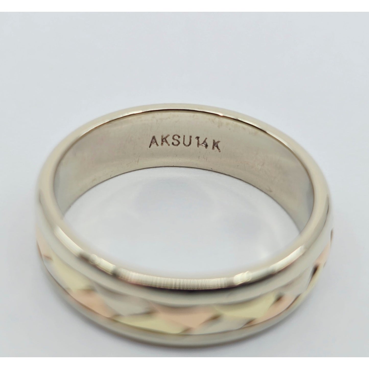 14K Tri Tone Gold Braided Wedding Band Ring
