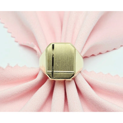 14K Yellow Gold Statement Signet Ring