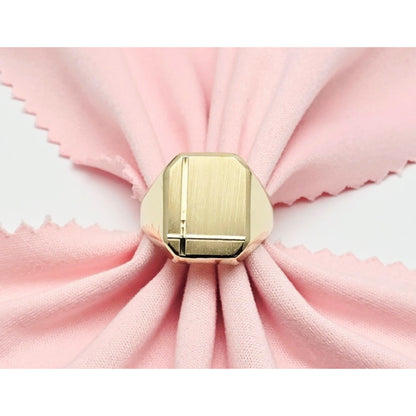 14K Yellow Gold Statement Signet Ring