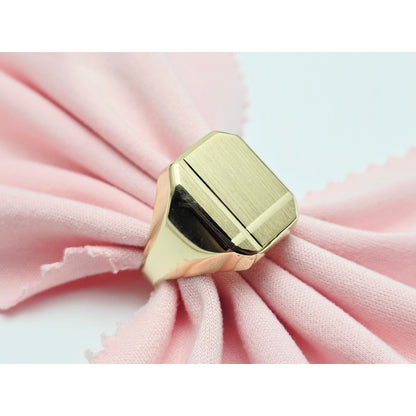 14K Yellow Gold Statement Signet Ring