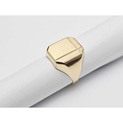 14K Yellow Gold Statement Signet Ring