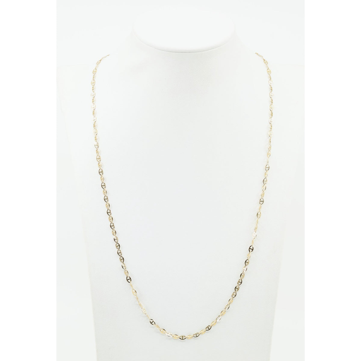 10K Yellow Gold Mariner Anchor Link Chain Necklace