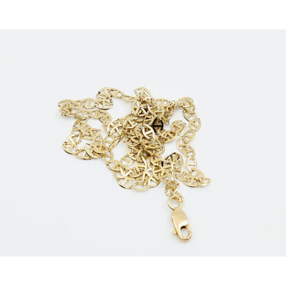 10K Yellow Gold Mariner Anchor Link Chain Necklace