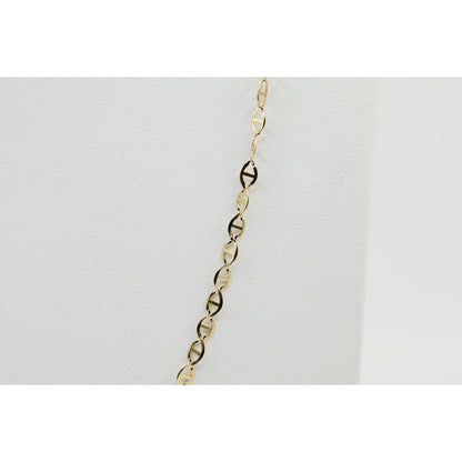 10K Yellow Gold Mariner Anchor Link Chain Necklace