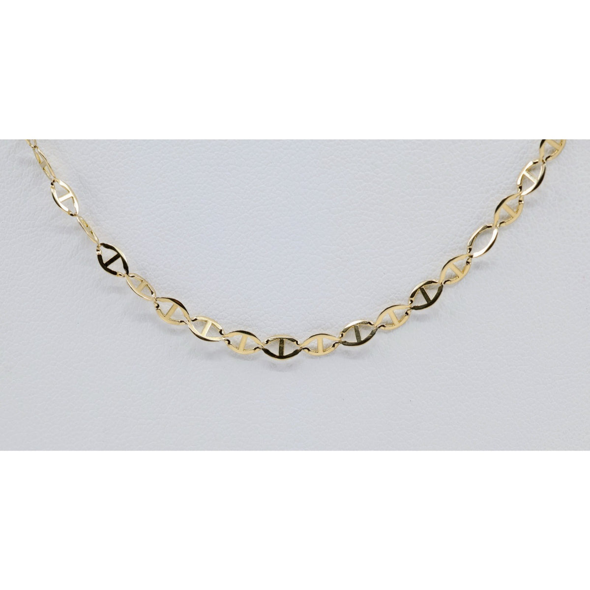 10K Yellow Gold Mariner Anchor Link Chain Necklace