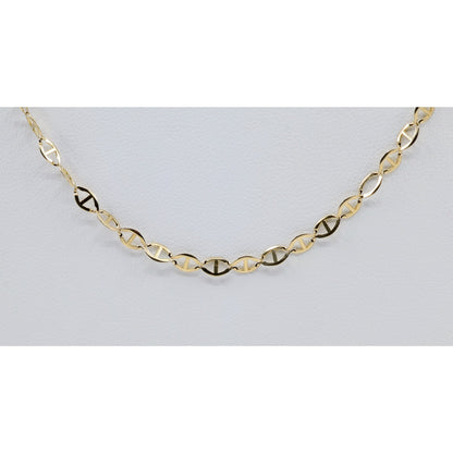 10K Yellow Gold Mariner Anchor Link Chain Necklace