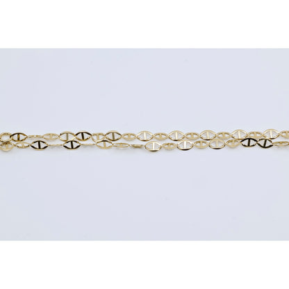 10K Yellow Gold Mariner Anchor Link Chain Necklace