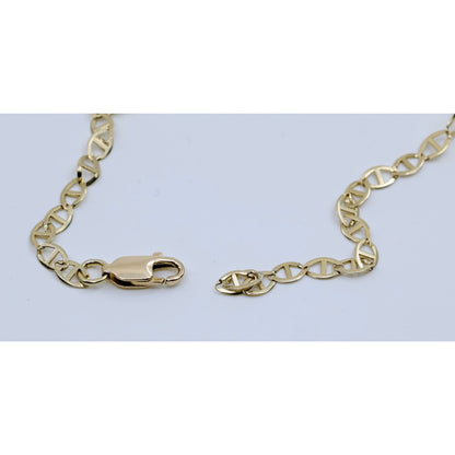10K Yellow Gold Mariner Anchor Link Chain Necklace