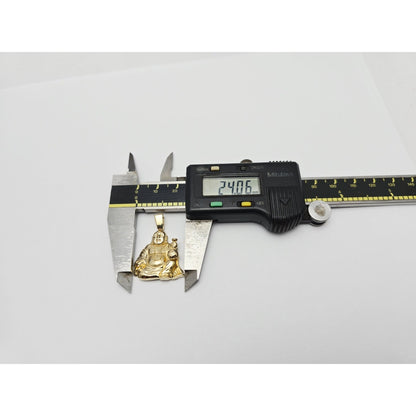 IF & Co Micro Lucky Buddha Piece Diamond Eyes Money Bag 14k Solid Yellow Gold