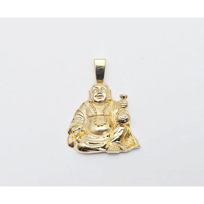 IF & Co Micro Lucky Buddha Piece Diamond Eyes Money Bag 14k Solid Yellow Gold