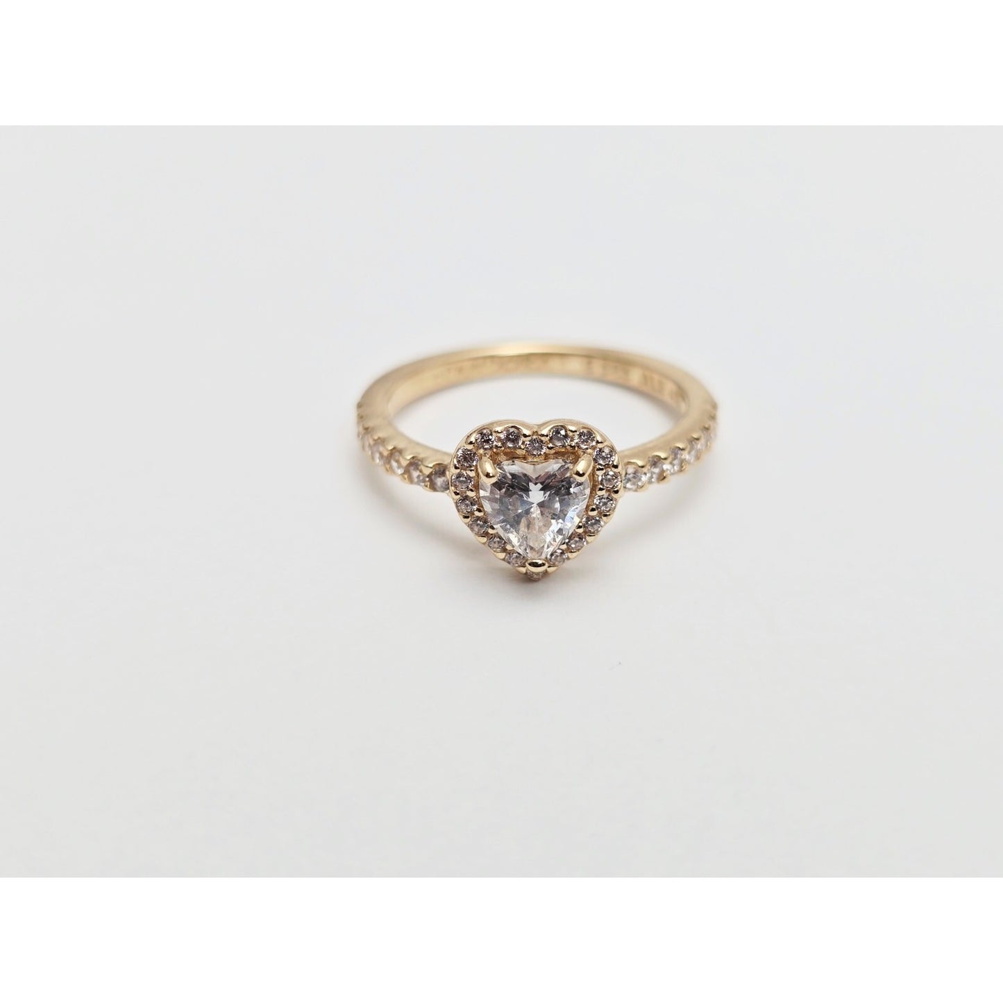 Pandora Timeless CZ Elevated Heart 14K Yellow Gold Ring