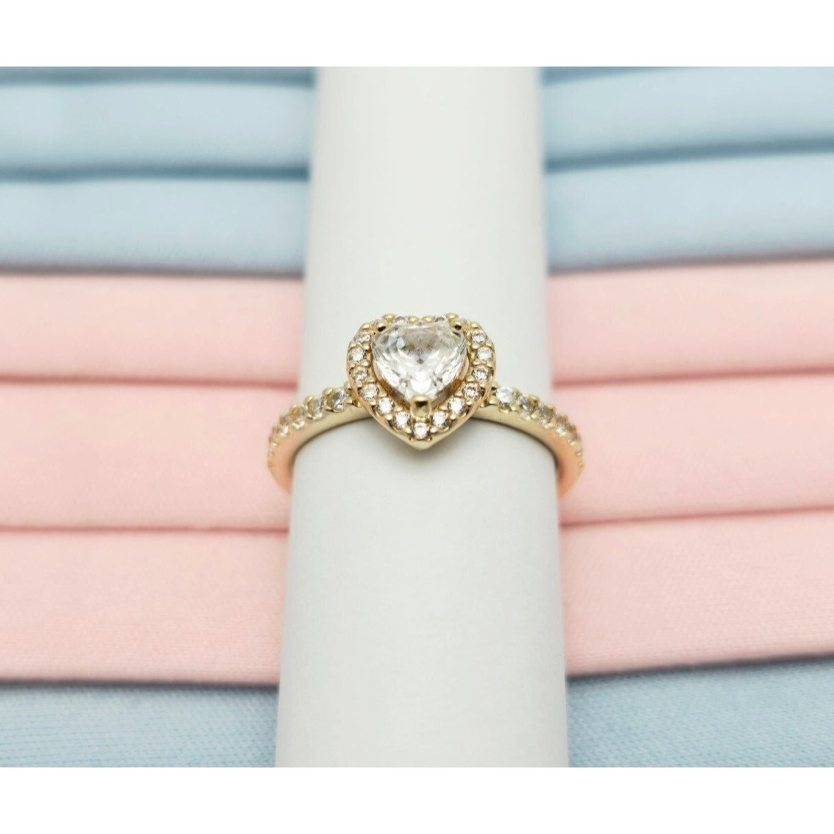 Pandora Timeless CZ Elevated Heart 14K Yellow Gold Ring