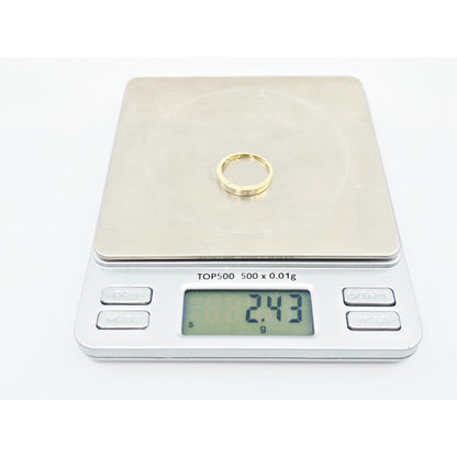 18K Yellow Gold Single Row 9 Princess Cut Diamond Wedding Ring Band