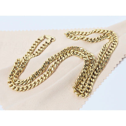 14K Yellow Gold Cuban Link Chain Necklace
