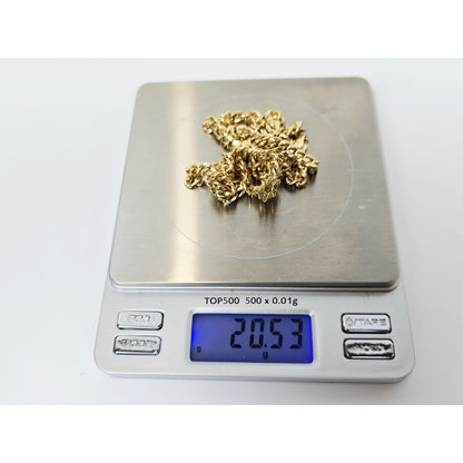 14K Yellow Gold Cuban Link Chain Necklace