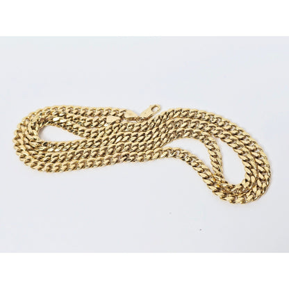 14K Yellow Gold Cuban Link Chain Necklace