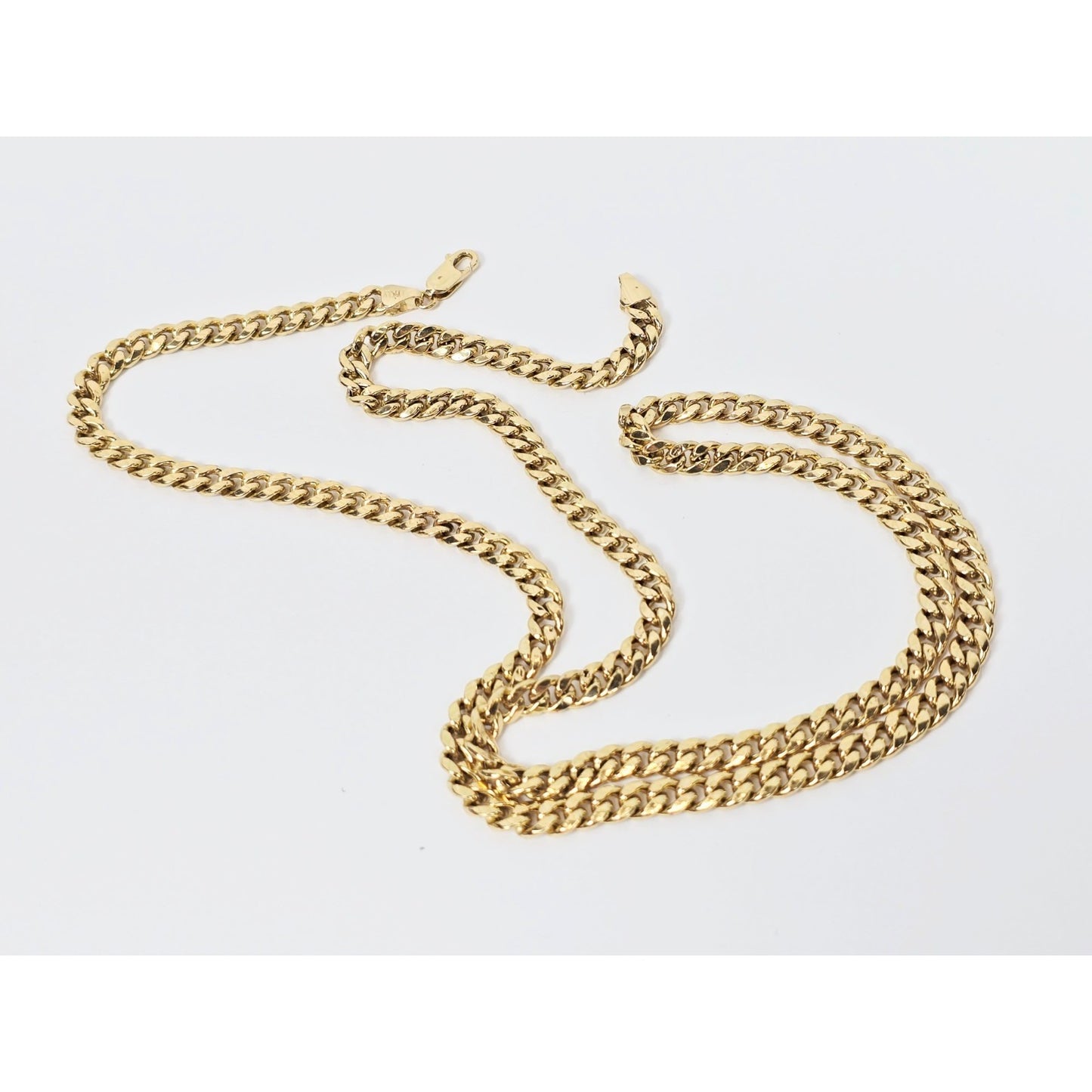 14K Yellow Gold Cuban Link Chain Necklace